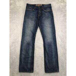 Levis 514 Jeans Mens 33x34 (Tag 31x32) Blue Slim Straight Distressed